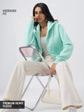 Zipper Hoodie: Applemint Women Oversized Zipper Hoodies
