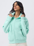 Zipper Hoodie: Applemint Women Oversized Zipper Hoodies