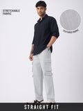 Textured Cargo Pants: Smokey Grey Men Cargo Pants