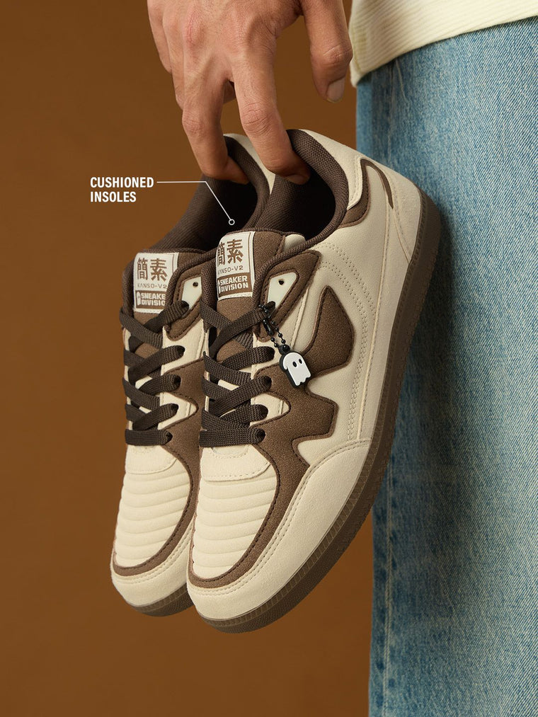 Kanso V2: Beige Men Low Top Sneakers