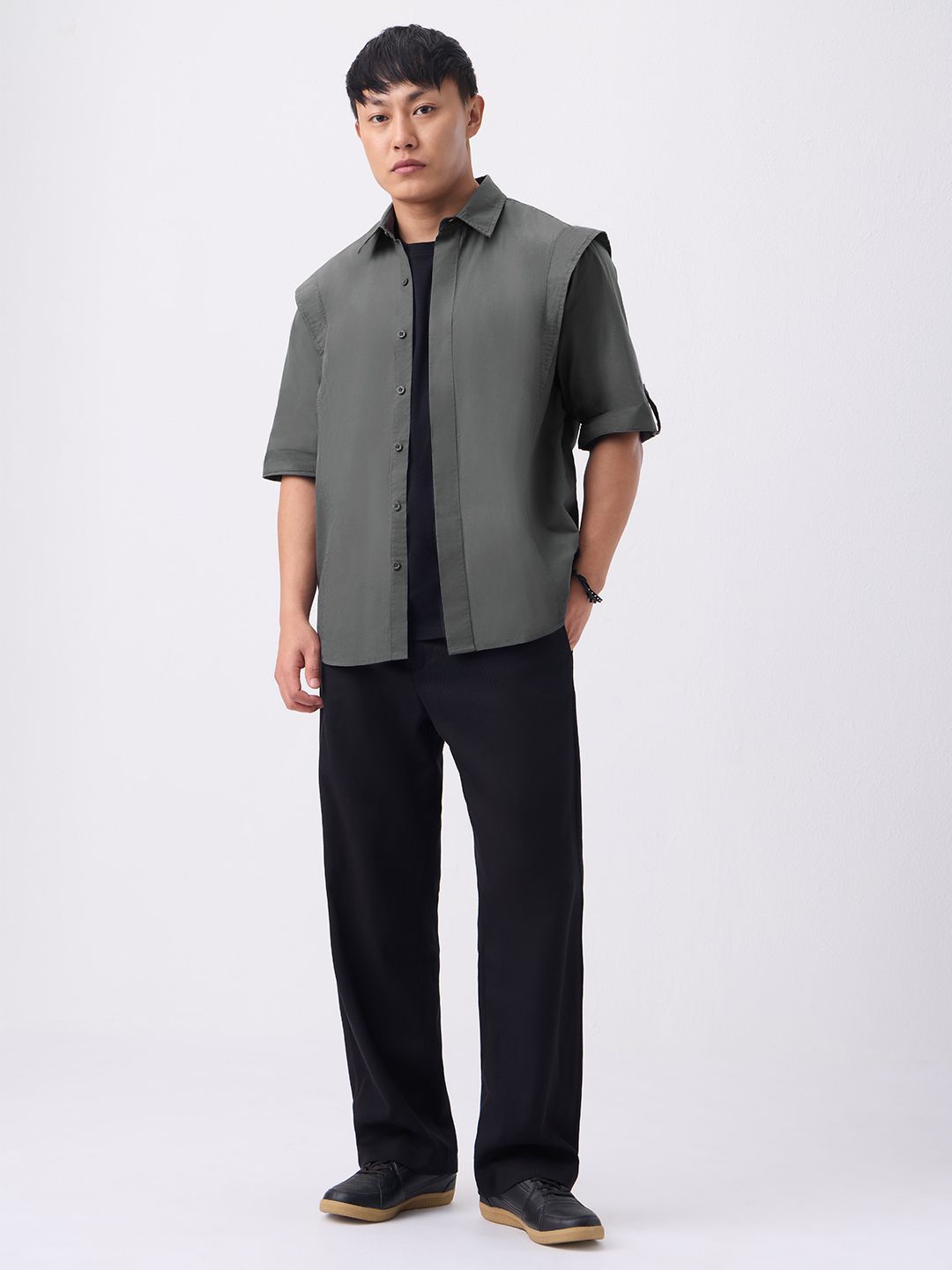 Korean Shirt: Steel Oversized Shirts