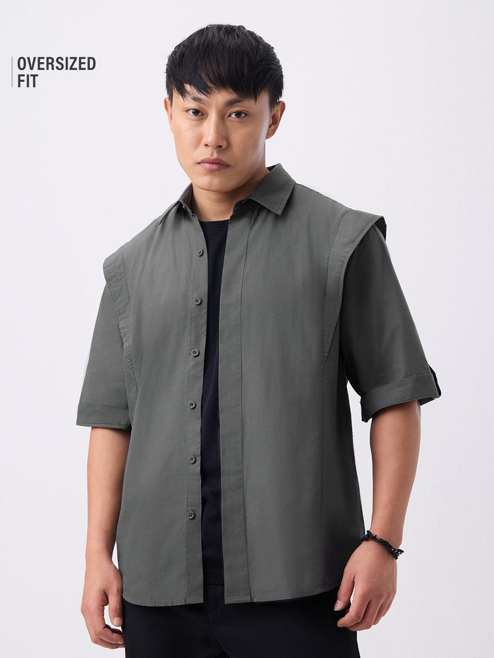 Korean Shirt: Steel Oversized Shirts