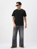 Solids: Black Men Relaxed Fit T-Shirts