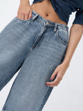 Barrel-Fit Denim: Drip Blue Women Barrel Denims