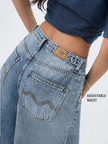 Barrel-Fit Denim: Drip Blue Women Barrel Denims
