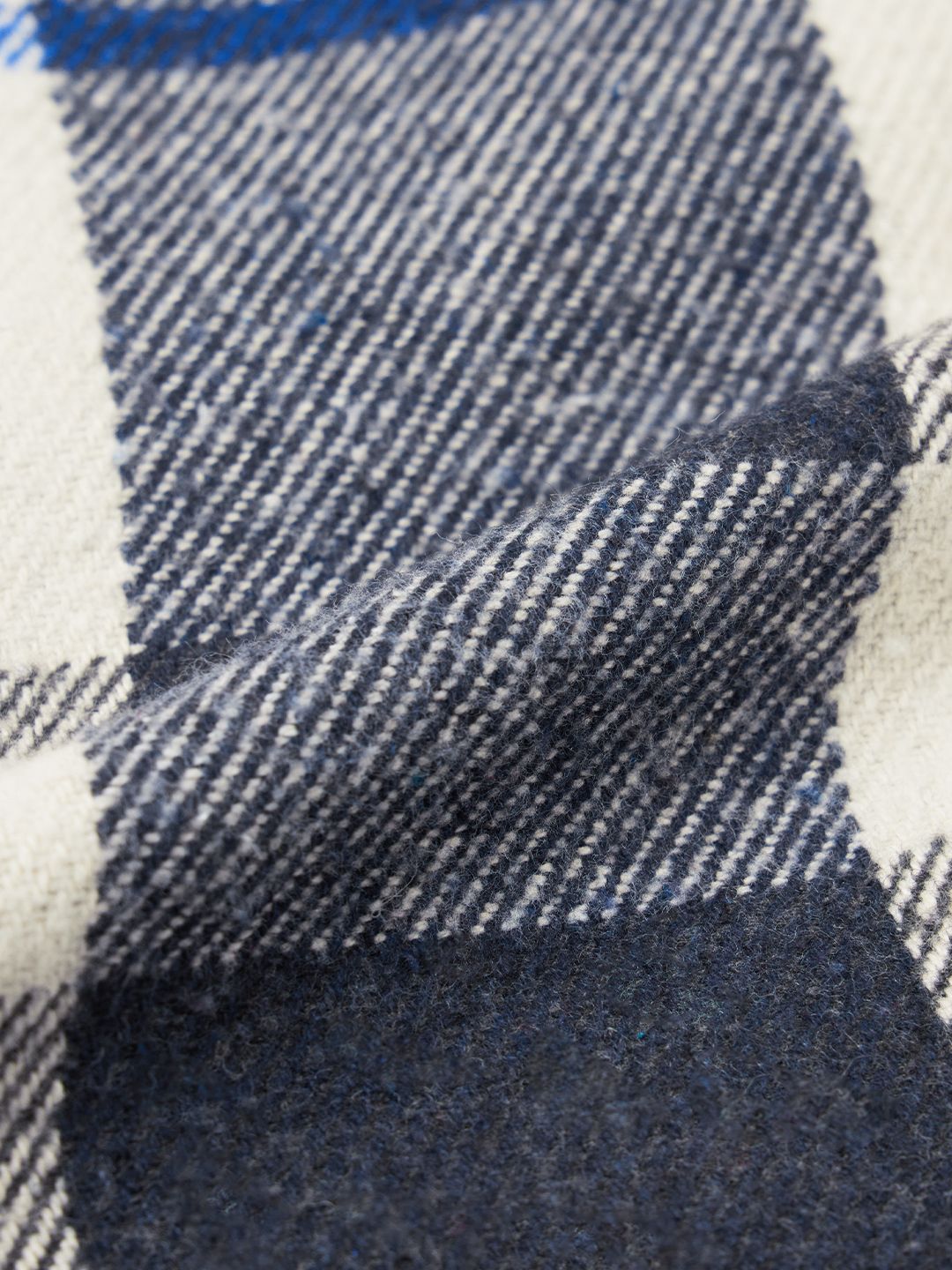 Plaid: Cream, Blue, Grey Men Flannel Shackets