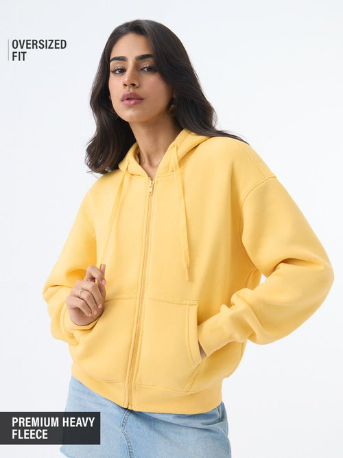 Zipper Hoodie: Dandelion Women Oversized Zipper Hoodies