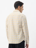 Cotton Linen Checks: Ochretone Cotton Linen Shirts