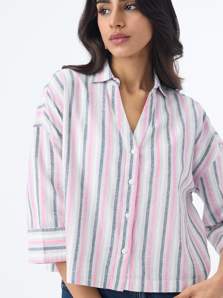 Cotton Linen Shirt: Linette Women Oversized Shirts