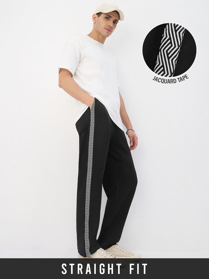 Straight-Fit Joggers: Black Men Joggers