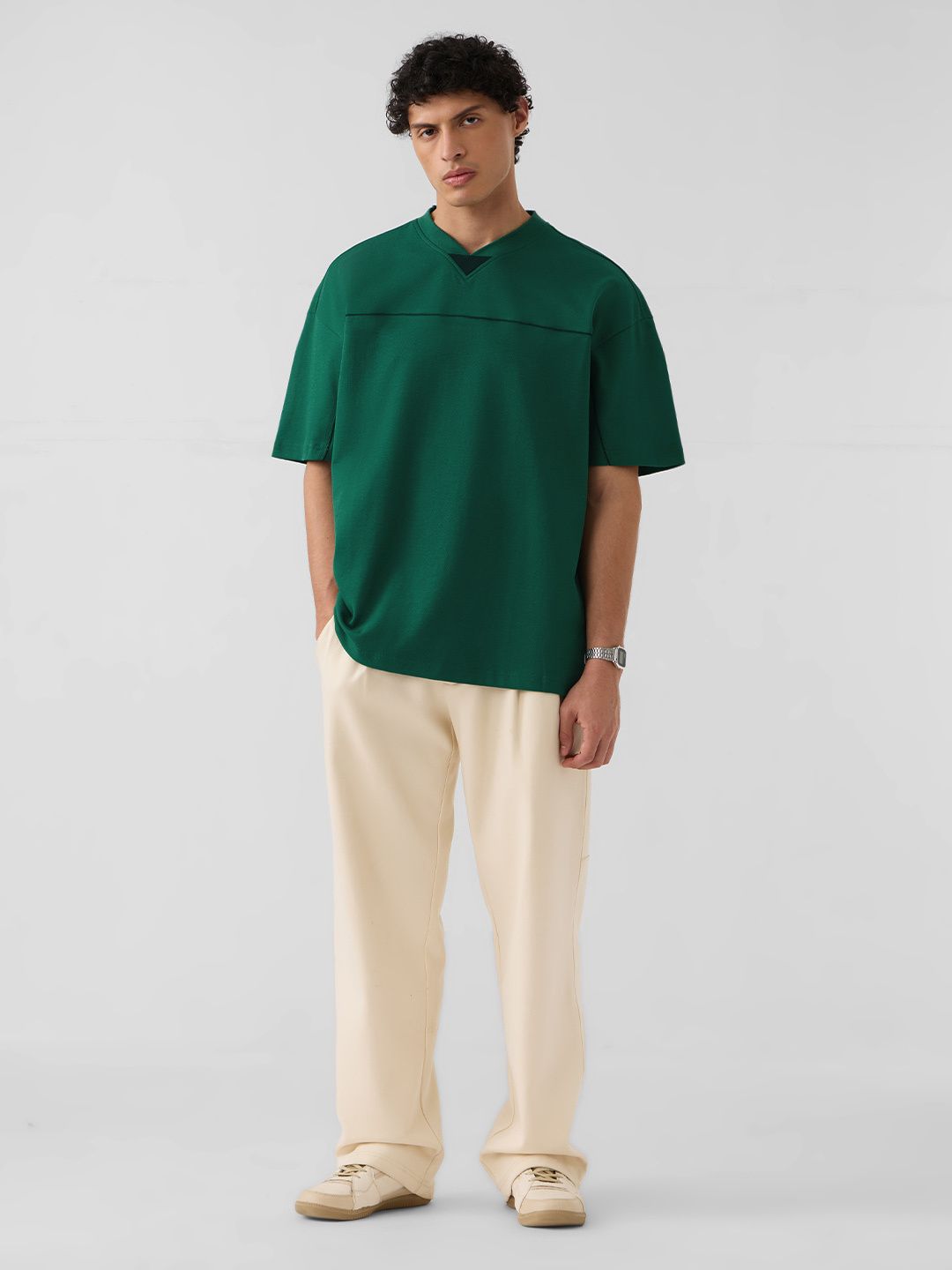 Varsity T-shirt: Emerald Green Oversized T-Shirts