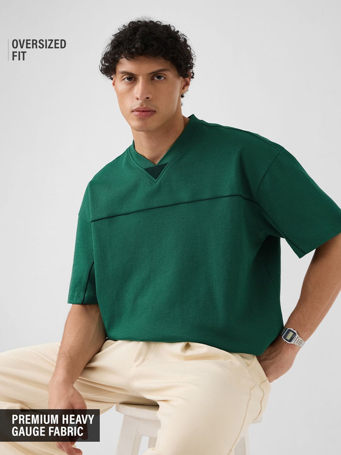 Varsity T-shirt: Emerald Green Oversized T-Shirts