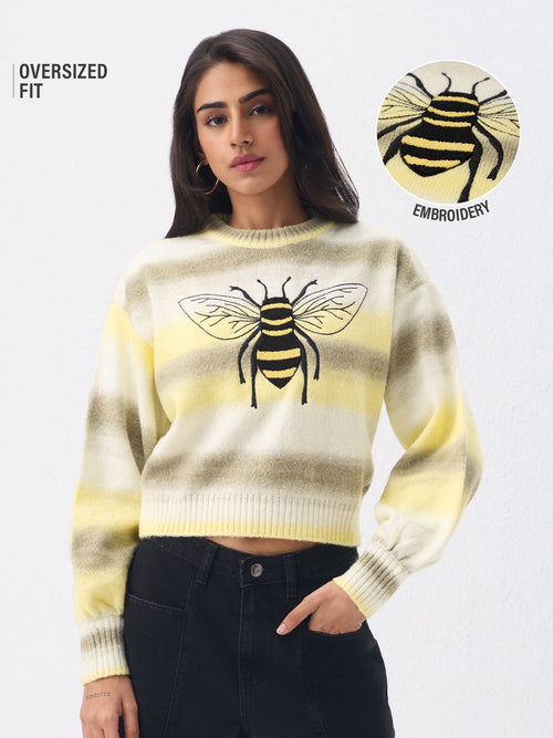 Ombre Sweater: Just Bee Women Oversized Sweaters