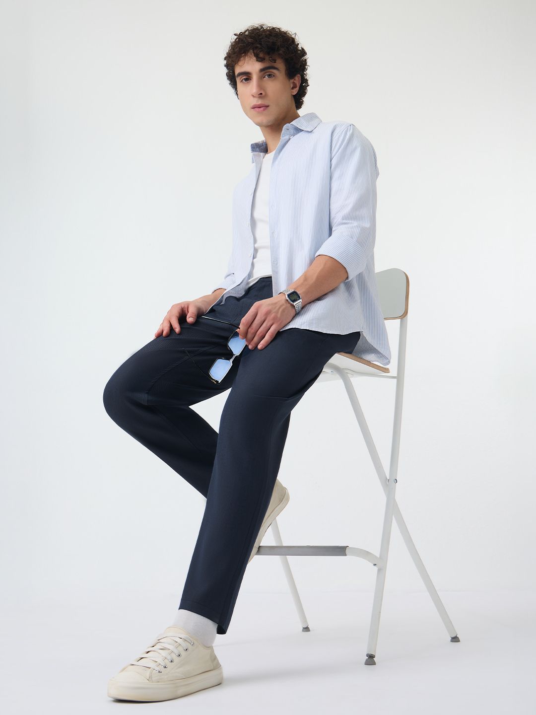 Pleated Pants: Marine Men Super Flex Pants