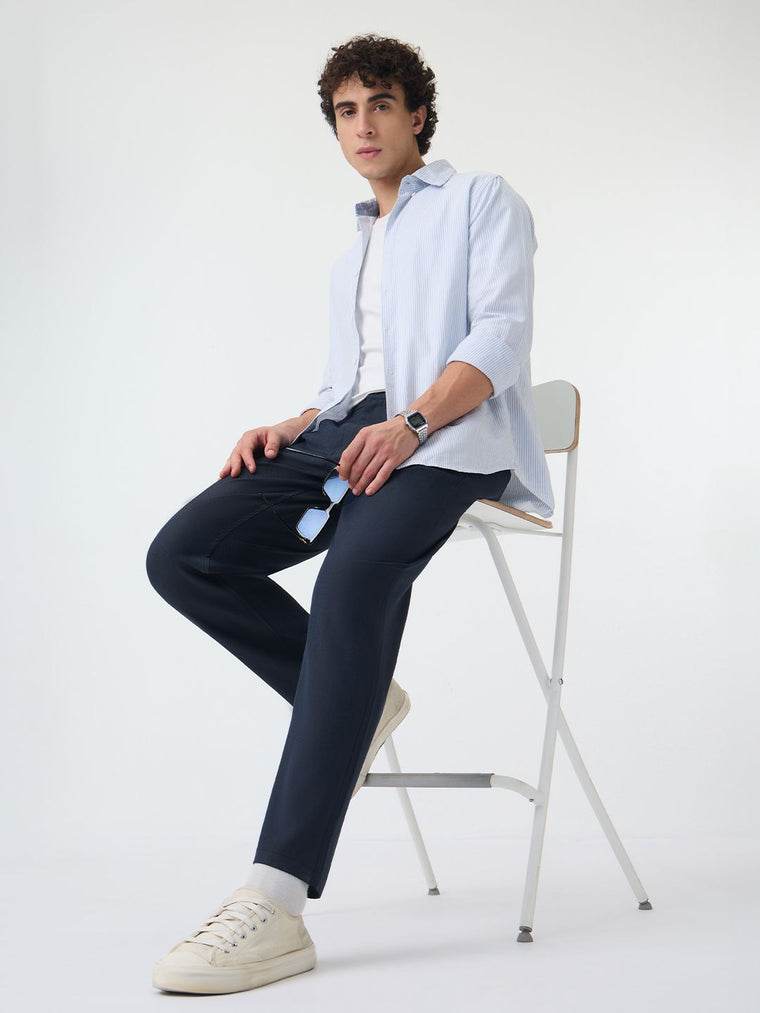 Pleated Pants: Marine Men Super Flex Pants