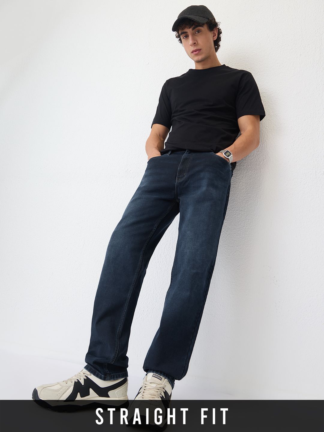 Straight-Fit Denim: Blue Drift Men Straight Fit Jeans