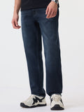 Straight-Fit Denim: Blue Drift Men Straight Fit Jeans
