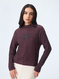 Textured Sweater: Amethyst Women Fitted Sweaters