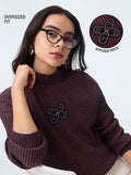 Textured Sweater: Amethyst Women Fitted Sweaters