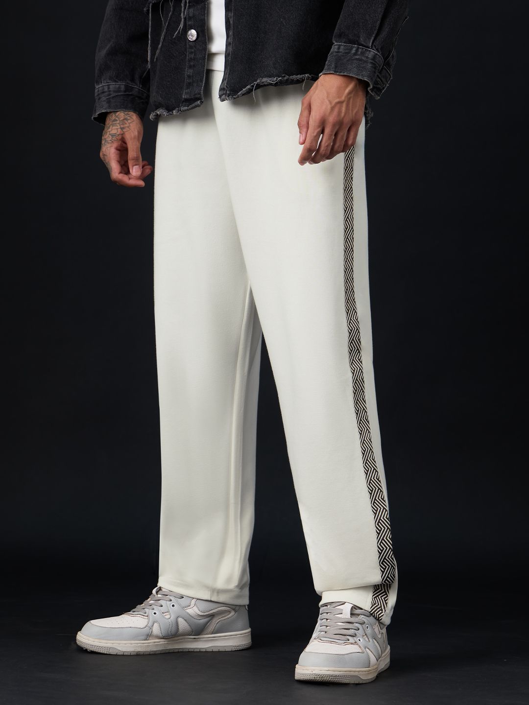 Straight-Fit Joggers: Ivory Men Joggers