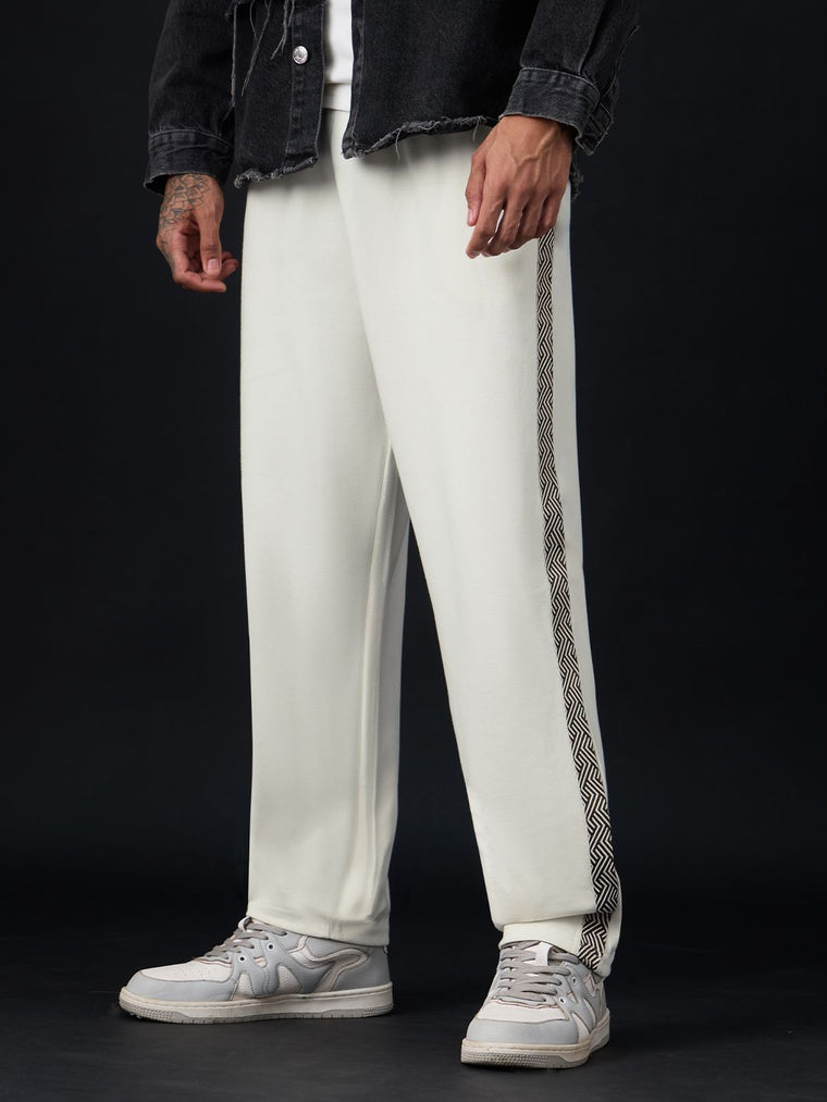 Straight-Fit Joggers: Ivory Men Joggers