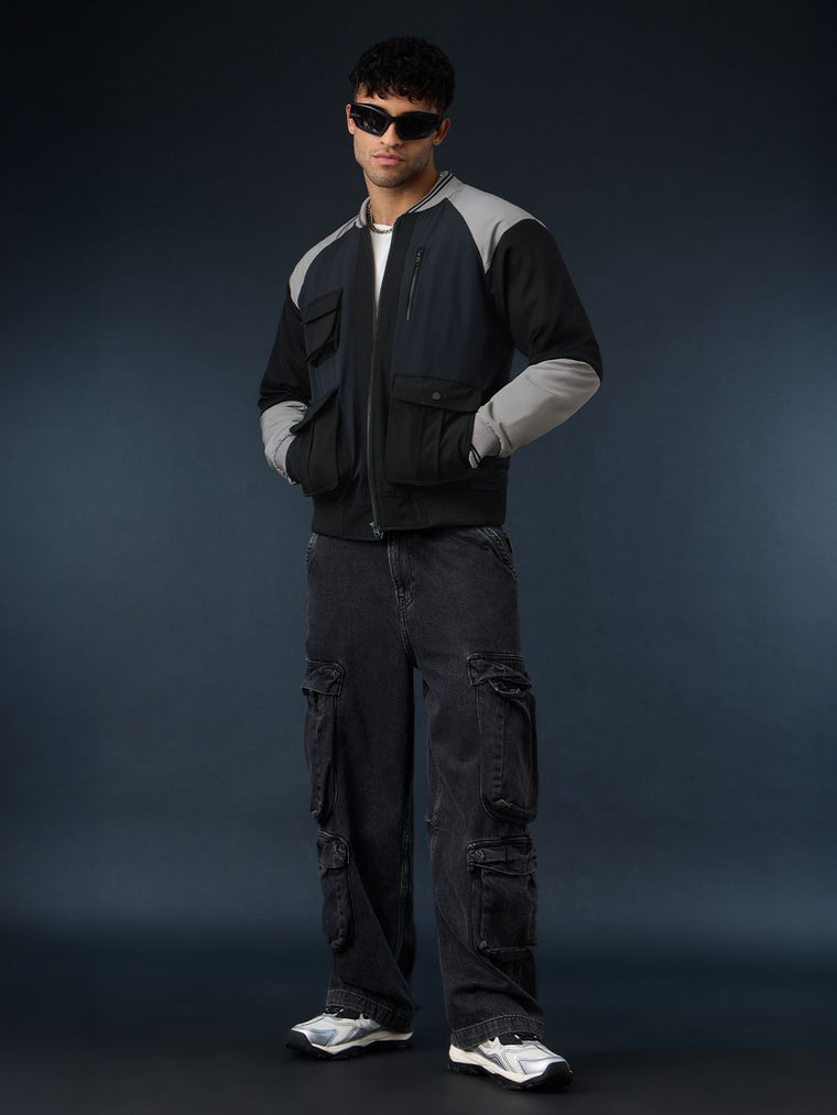 Bomber Jacket: Midnight Edge Men Puffer Jackets