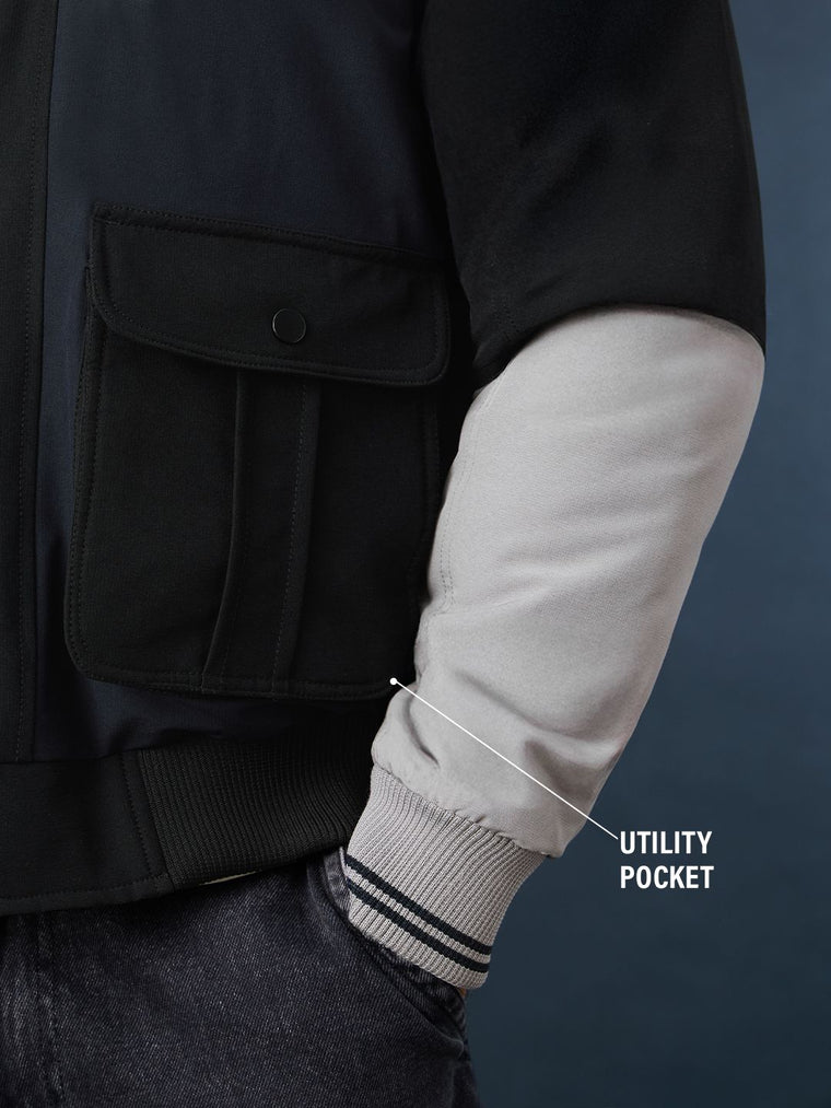 Bomber Jacket: Midnight Edge Men Puffer Jackets