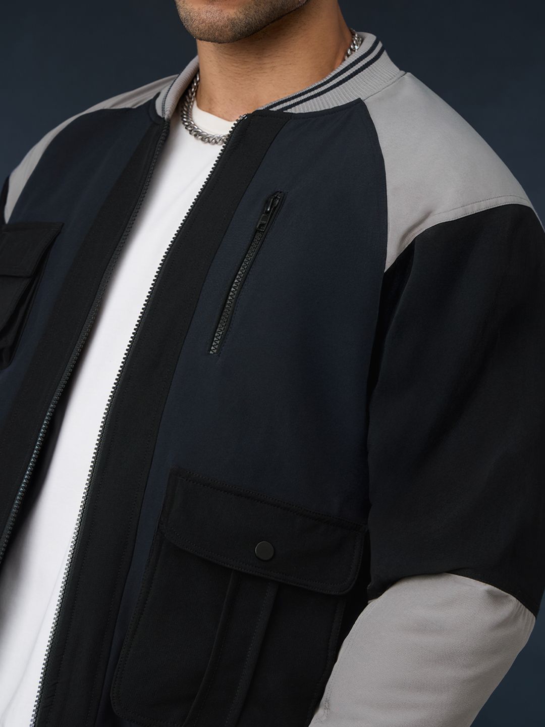 Bomber Jacket: Midnight Edge Men Puffer Jackets