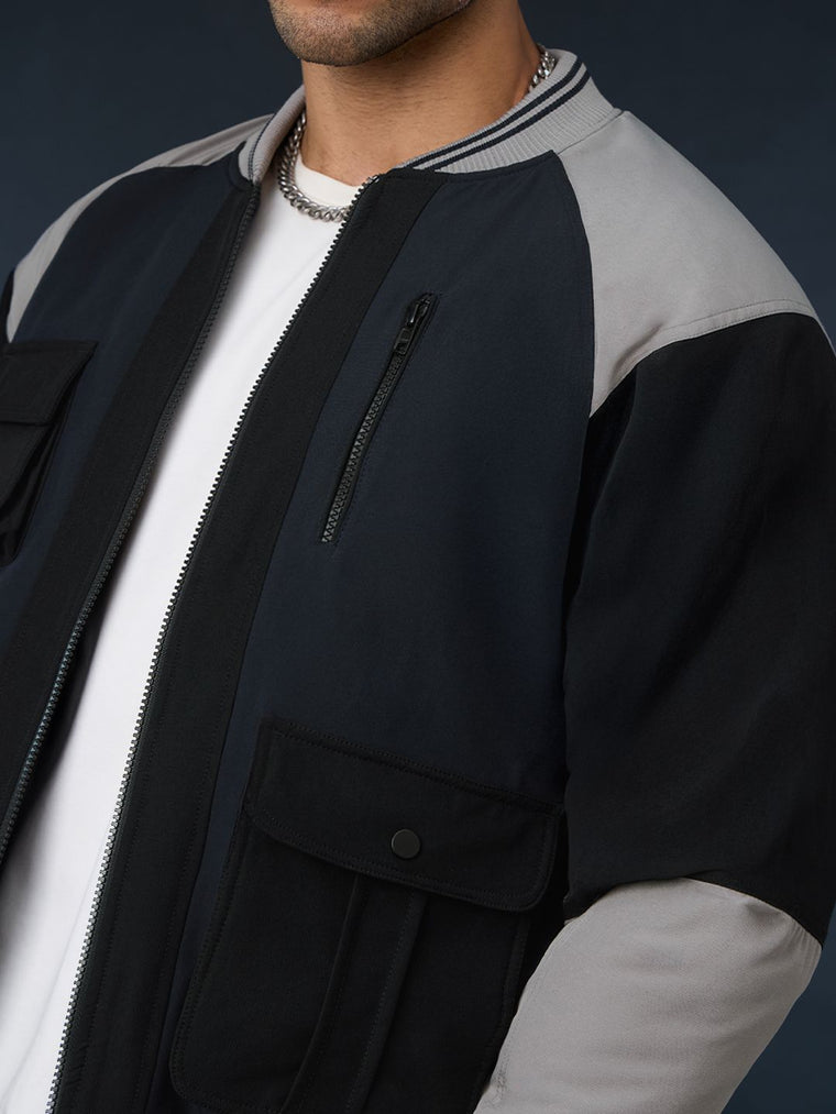 Bomber Jacket: Midnight Edge Men Puffer Jackets