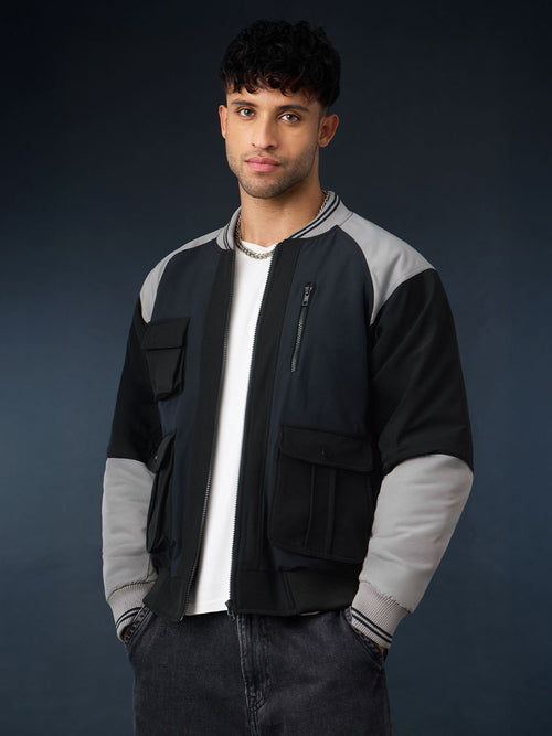 Bomber Jacket: Midnight Edge Men Puffer Jackets