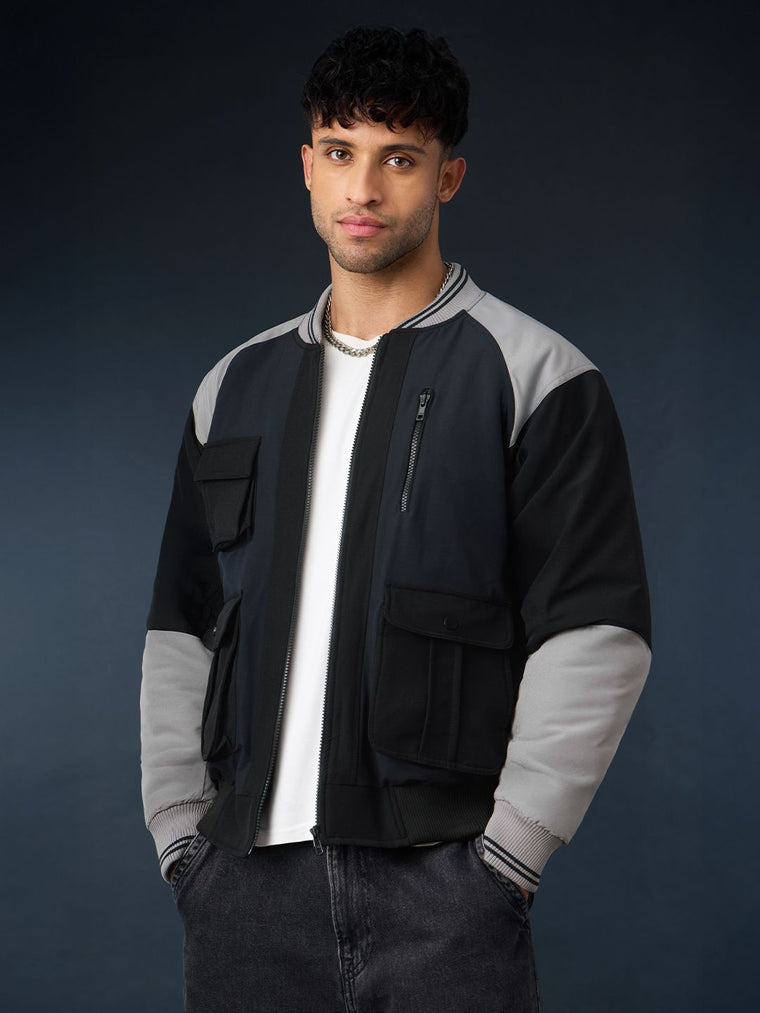 Bomber Jacket: Midnight Edge Men Puffer Jackets