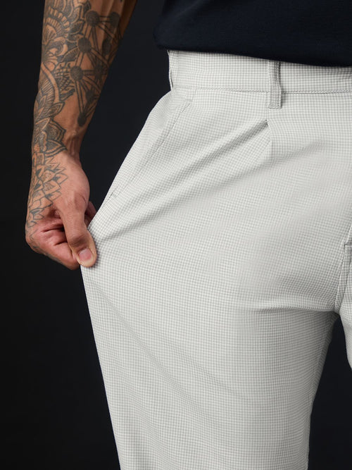 Pleated Pants: Ivory Men Super Flex Pants