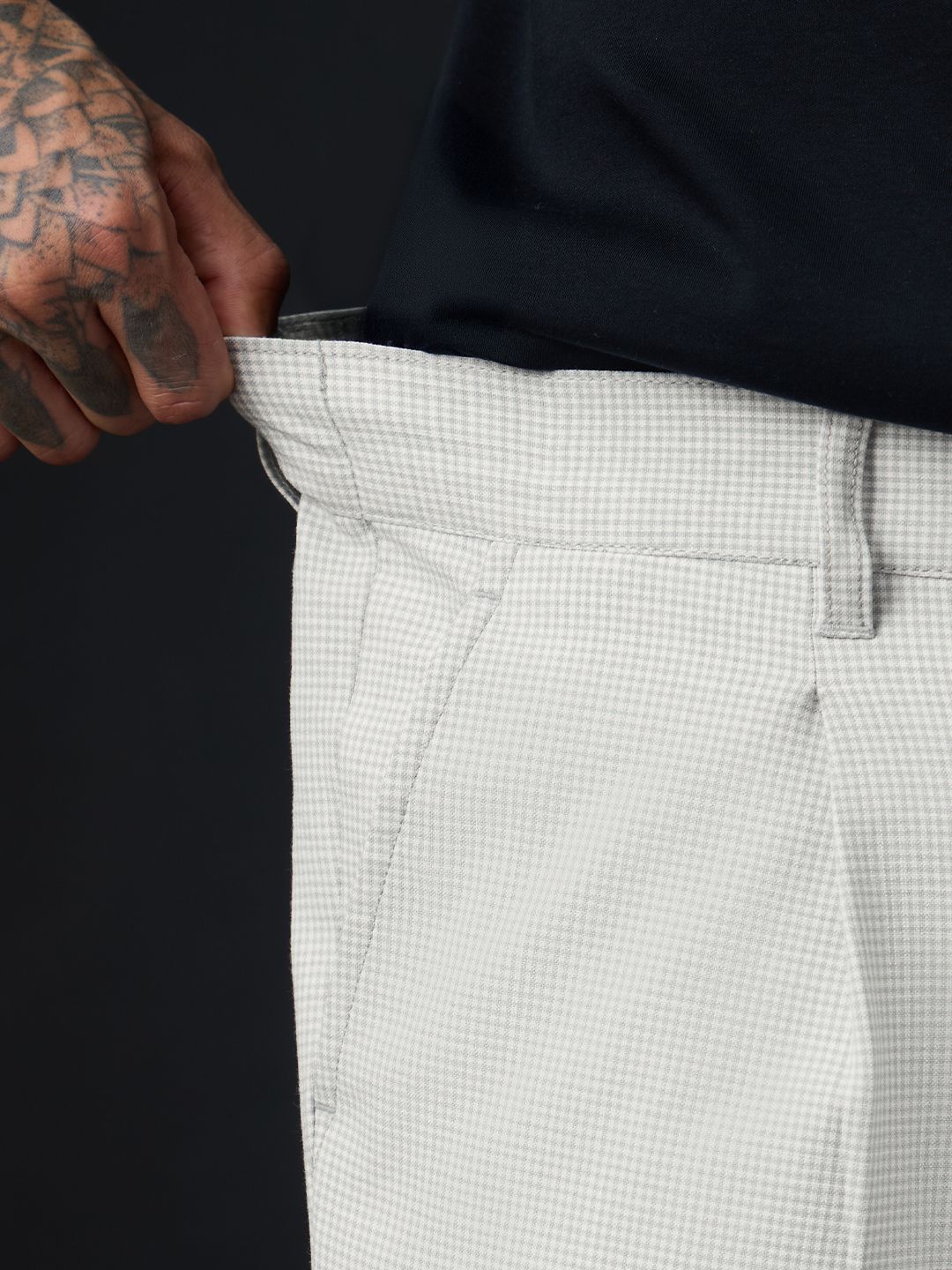Pleated Pants: Ivory Men Super Flex Pants