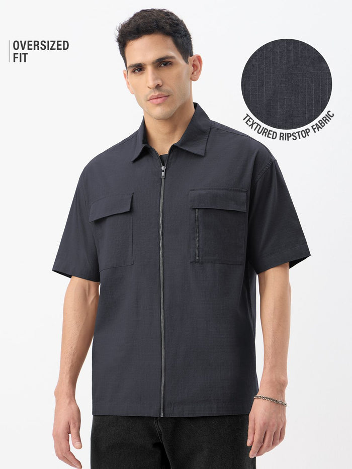 Zipper Shirt: Thundercloud Oversized Shirts