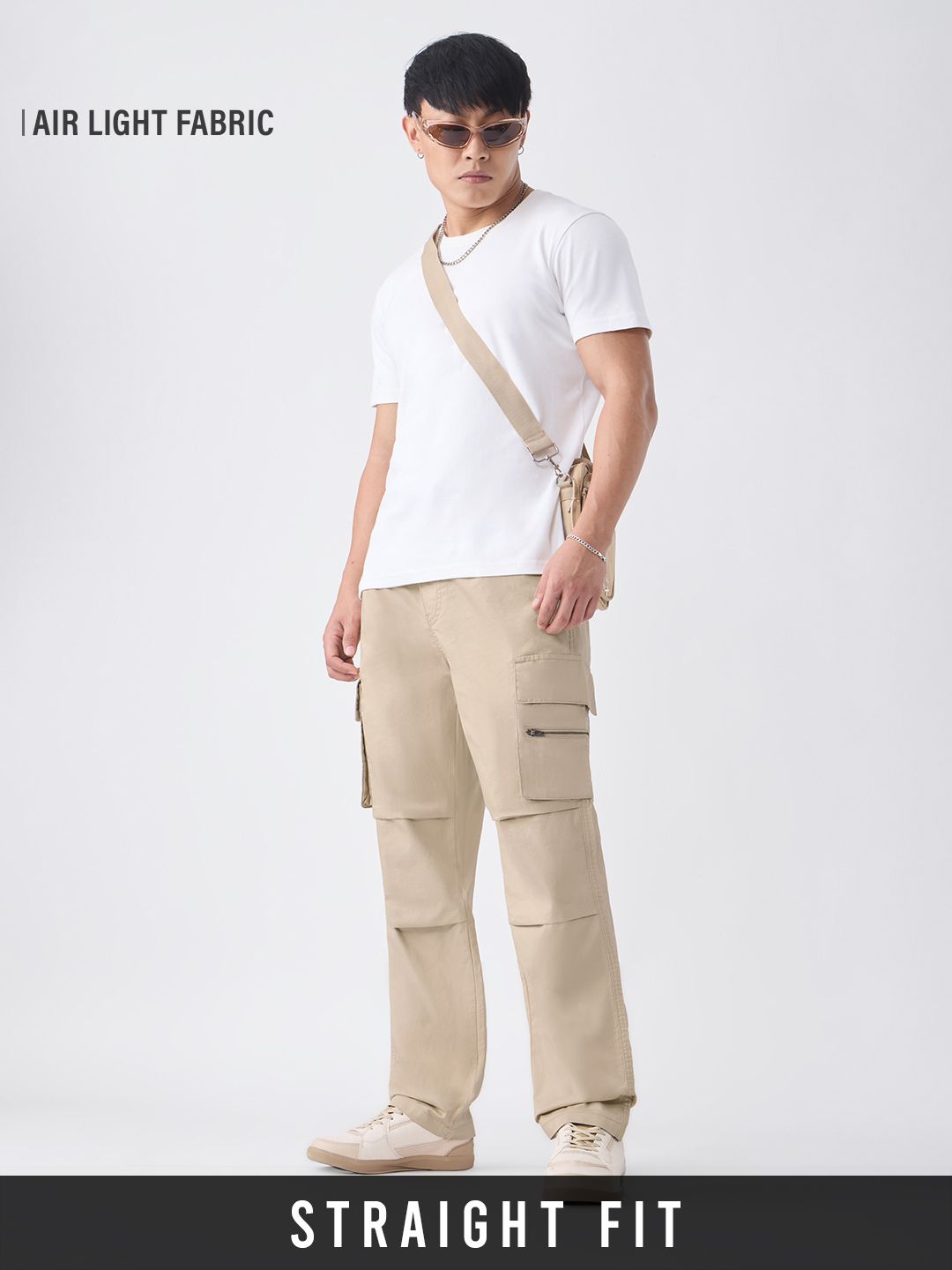 Parachute Pants: Creamy Beige Men Parachute Pants
