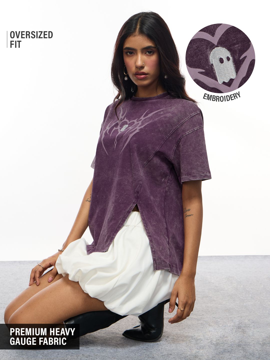 Souled Originals: Gothic Heart Women Oversized T-Shirts