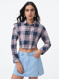 Textured Shirt: Peony Women Cropped Shirts