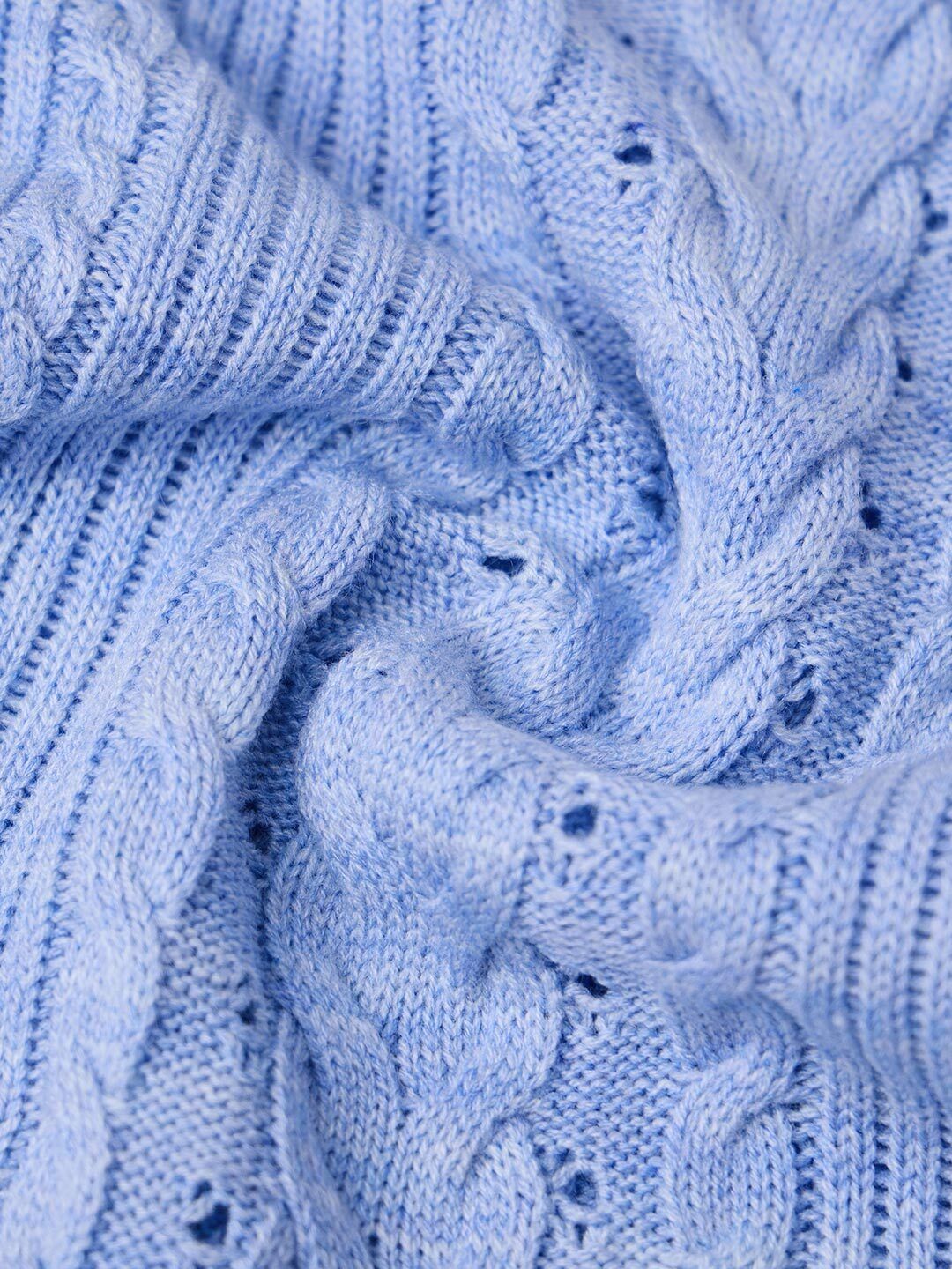 Cable-Knit Sweater: Periwinkle Women Fitted Sweaters