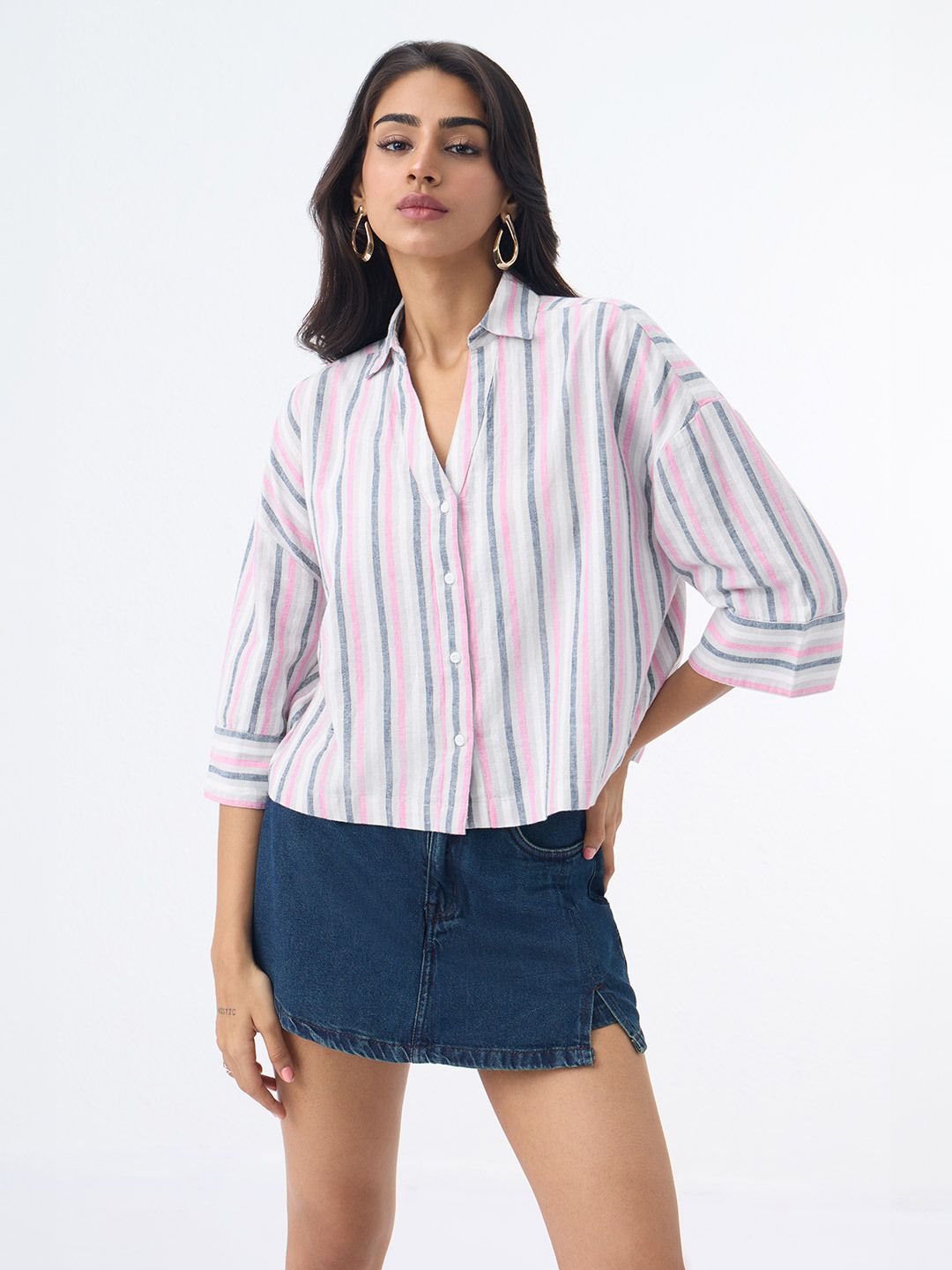 Cotton Linen Shirt: Linette Women Oversized Shirts