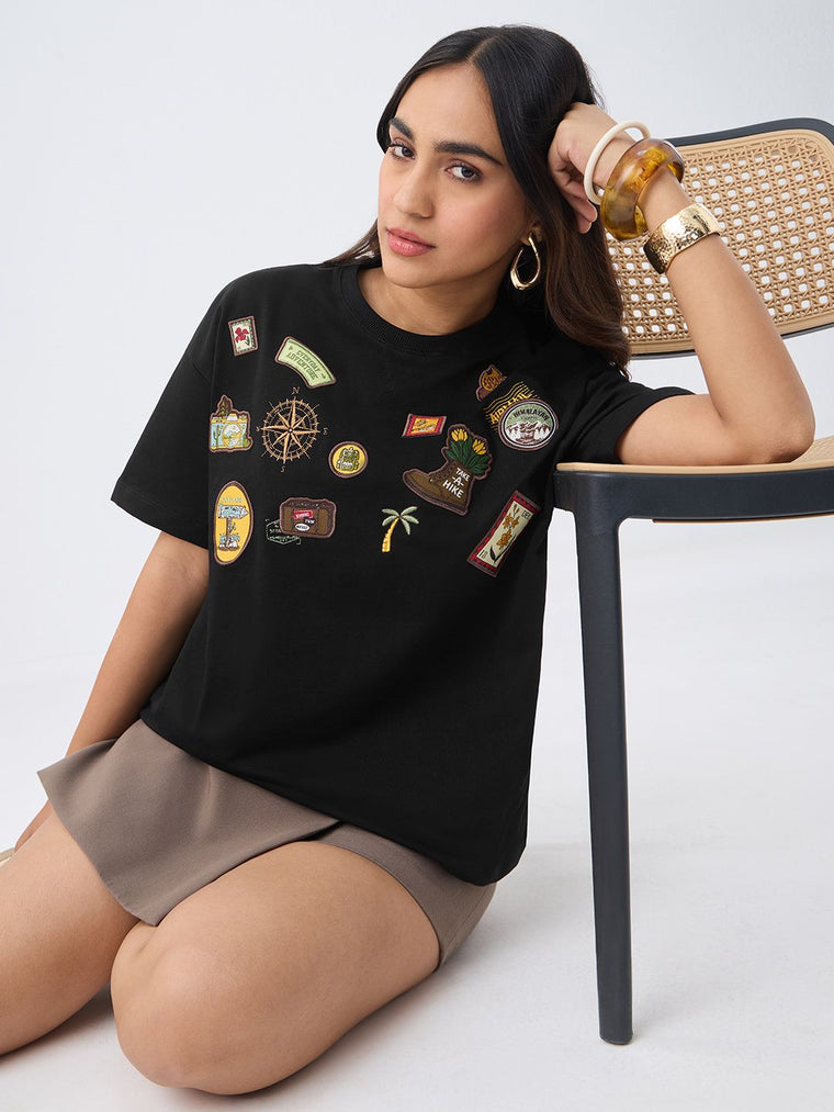 TSS Originals: Travel Stamp Women Oversized T-Shirts