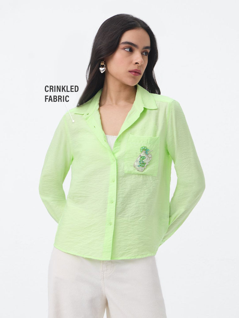 Textured Shirt: Lemonade Women Relaxed Shirts