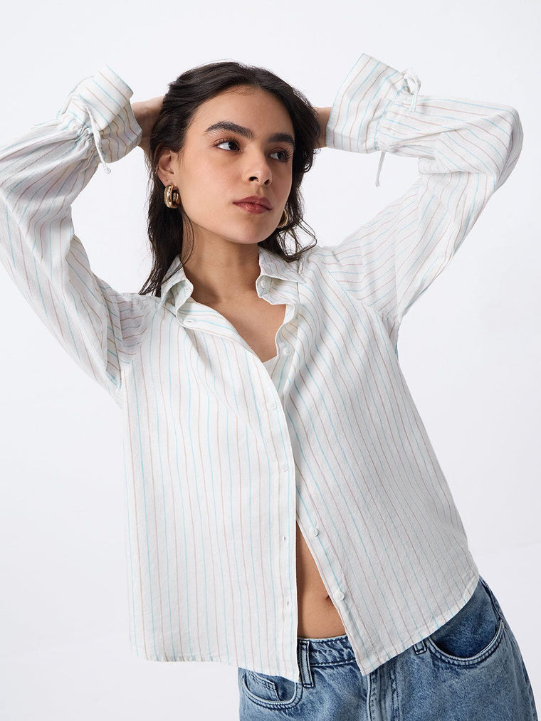 Cotton Linen Shirt: Prisma Women Relaxed Shirts