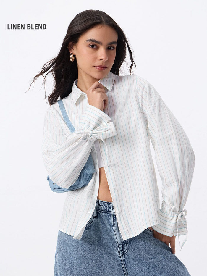 Cotton Linen Shirt: Prisma Women Relaxed Shirts