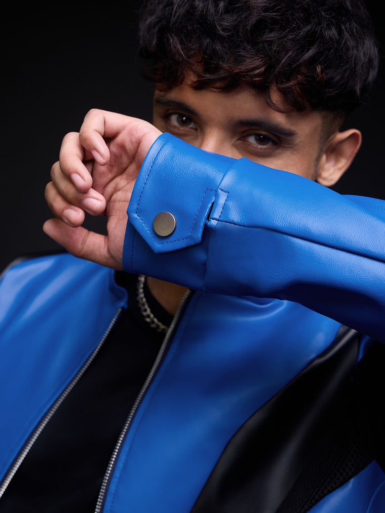 Biker Jacket: Blue Ranger Biker Jackets