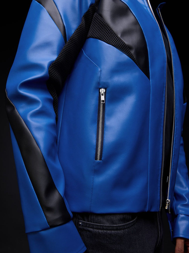 Biker Jacket: Blue Ranger Biker Jackets