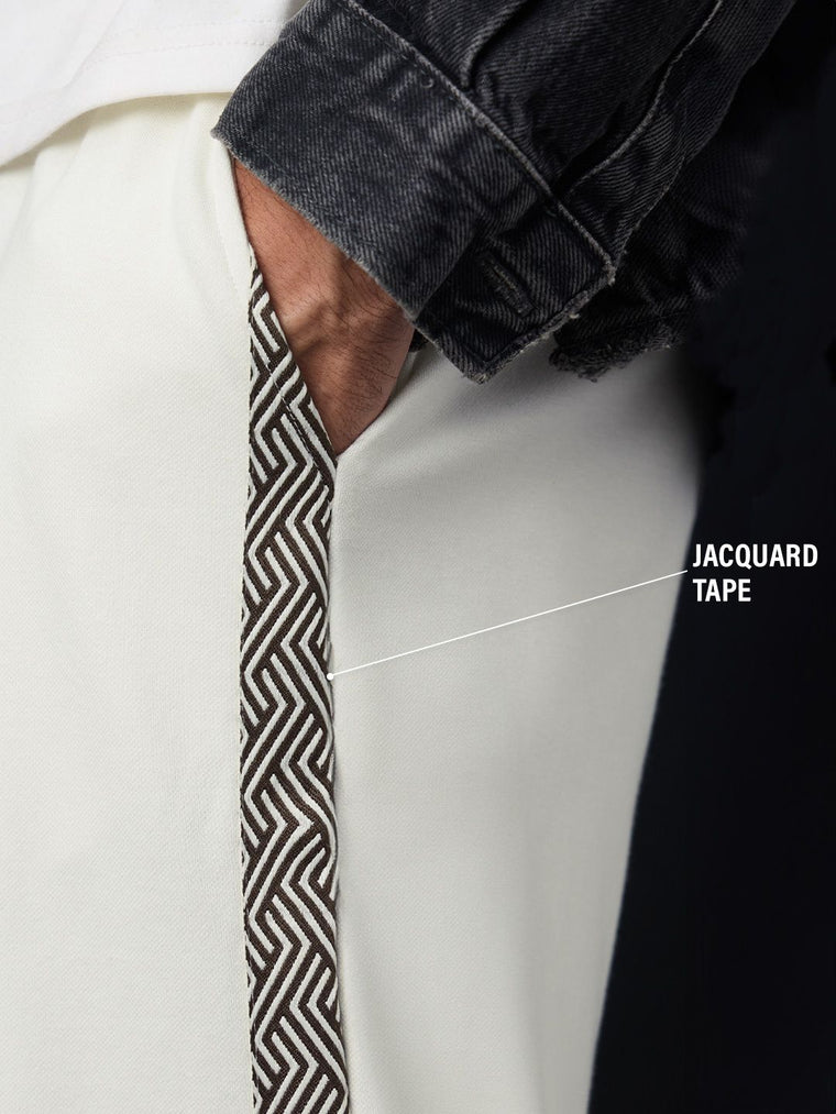 Straight-Fit Joggers: Ivory Men Joggers
