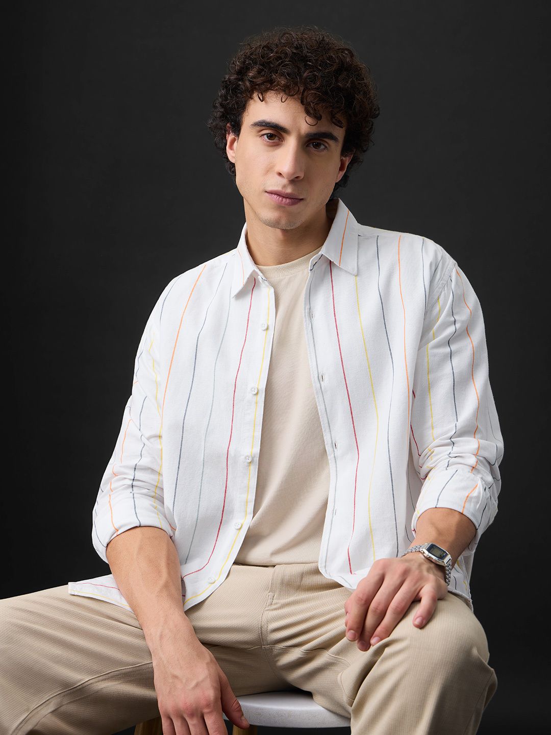 Cotton Linen Stripes: Prisma Cotton Linen Shirts