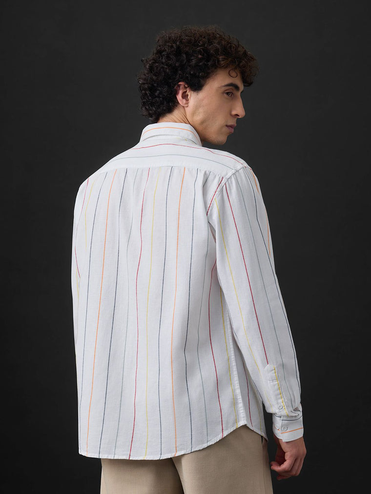 Cotton Linen Stripes: Prisma Cotton Linen Shirts
