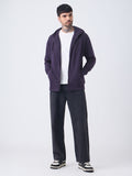 Textured Hoodie: Berry Men Oversized Hoodies