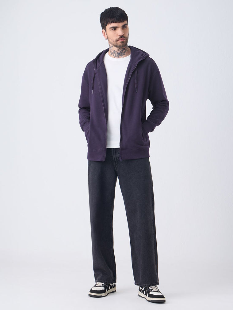 Textured Hoodie: Berry Men Oversized Hoodies